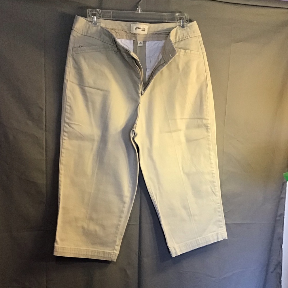 ST JOHN’S BAY STRETCH  women’s capris sz 12  khaki - Picture 8 of 8